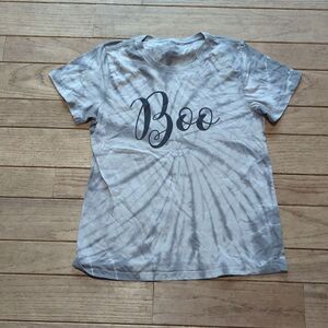 Women's Way to Celebrate Halloween gray and white tye dye tshirt size medium